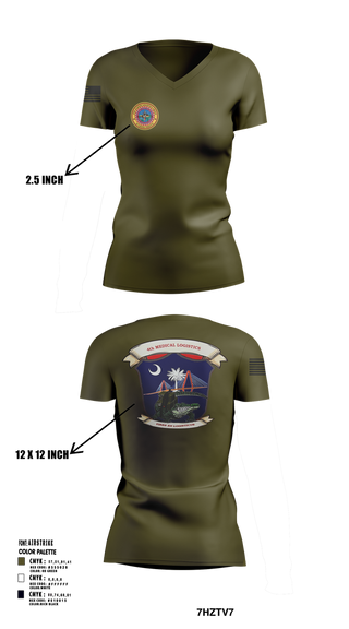Womens Short Sleeve Vneck Shirt, 4th Medical Logistics, Marines, Teamtime, Team time, sublimation, custom sports apparel, team uniforms, spirit wear, spiritwear, sports uniforms, custom shirts, team store, custom team store, fundraiser sports, apparel fundraiser