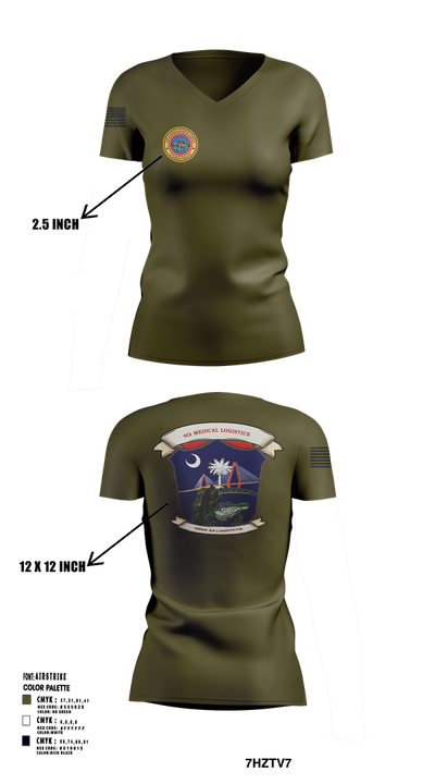 4th Medical Logistics 59116448 Women's Short Sleeve V-neck Shirt - 101