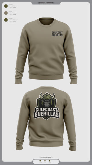 Crew Neck Sweatshirt, Gulfcoast Guerillas, , Teamtime, Team time, sublimation, custom sports apparel, team uniforms, spirit wear, spiritwear, sports uniforms, custom shirts, team store, custom team store, fundraiser sports, apparel fundraiser
