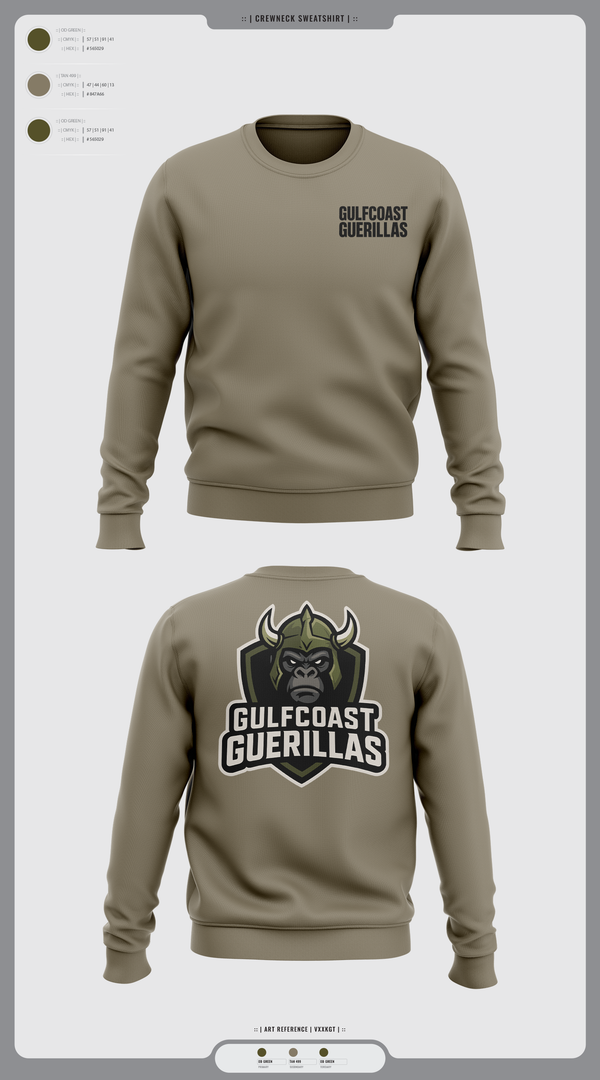 Crew Neck Sweatshirt, Gulfcoast Guerillas, , Teamtime, Team time, sublimation, custom sports apparel, team uniforms, spirit wear, spiritwear, sports uniforms, custom shirts, team store, custom team store, fundraiser sports, apparel fundraiser