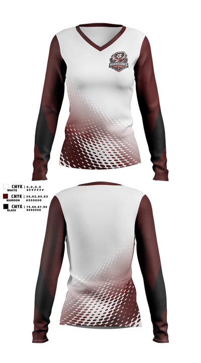 Hurricanes Women's Long Sleeve V-neck Shirt - 11