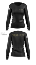 Williamson County K-9 Unit 61975120 Women's Long Sleeve V-neck Shirt - 14