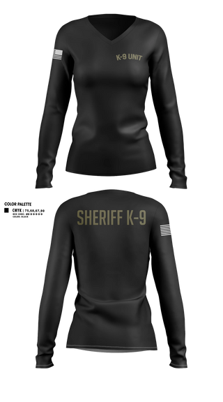 Womens Long Sleeve Vneck Shirt, Williamson County K-9 Unit, Police, Teamtime, Team time, sublimation, custom sports apparel, team uniforms, spirit wear, spiritwear, sports uniforms, custom shirts, team store, custom team store, fundraiser sports, apparel fundraiser