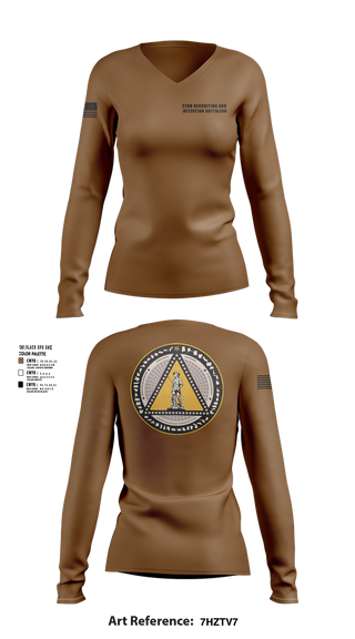 Womens Long Sleeve Vneck Shirt, 22nd Recruiting and Retention Battalion, , Teamtime, Team time, sublimation, custom sports apparel, team uniforms, spirit wear, spiritwear, sports uniforms, custom shirts, team store, custom team store, fundraiser sports, apparel fundraiser