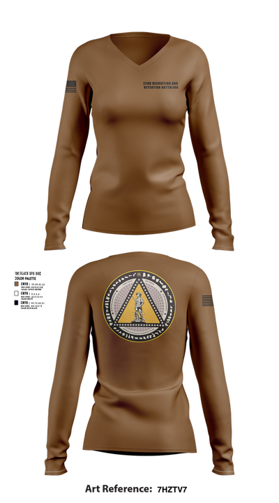 22nd Recruiting and Retention Battalion 91299609 Women's Long Sleeve V-neck Shirt - 1