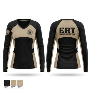 Womens Long Sleeve Vneck Shirt, Evidence Recovery Team, Police, Teamtime, Team time, sublimation, custom sports apparel, team uniforms, spirit wear, spiritwear, sports uniforms, custom shirts, team store, custom team store, fundraiser sports, apparel fundraiser