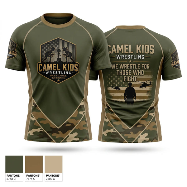 Short Sleeve Rash Guard Shirt, Camel kids 2026, Wrestling, Teamtime, Team time, sublimation, custom sports apparel, team uniforms, spirit wear, spiritwear, sports uniforms, custom shirts, team store, custom team store, fundraiser sports, apparel fundraiser