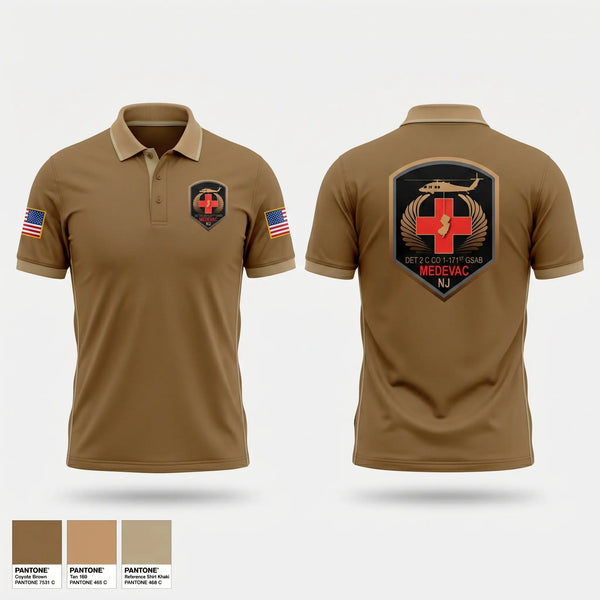 Short Sleeve Performance Polo, 1-171 MEDEVAC, National Guard, Teamtime, Team time, sublimation, custom sports apparel, team uniforms, spirit wear, spiritwear, sports uniforms, custom shirts, team store, custom team store, fundraiser sports, apparel fundraiser