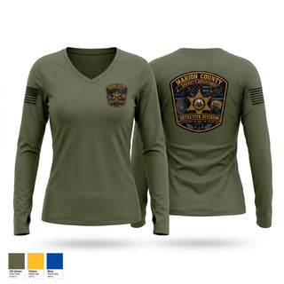 Womens Long Sleeve Vneck Shirt, Detective Division, Police, Teamtime, Team time, sublimation, custom sports apparel, team uniforms, spirit wear, spiritwear, sports uniforms, custom shirts, team store, custom team store, fundraiser sports, apparel fundraiser