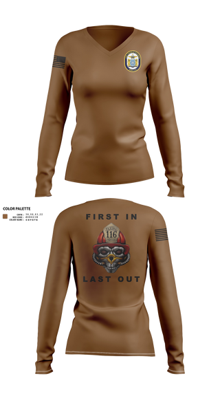 Womens Long Sleeve Vneck Shirt, Flying Squad DDG116, Navy, Teamtime, Team time, sublimation, custom sports apparel, team uniforms, spirit wear, spiritwear, sports uniforms, custom shirts, team store, custom team store, fundraiser sports, apparel fundraiser