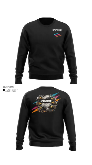 Crew Neck Sweatshirt, RAPTORS FC, Men's Soccer, Teamtime, Team time, sublimation, custom sports apparel, team uniforms, spirit wear, spiritwear, sports uniforms, custom shirts, team store, custom team store, fundraiser sports, apparel fundraiser