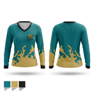 Womens Long Sleeve Vneck Shirt, Ct falcons, , Teamtime, Team time, sublimation, custom sports apparel, team uniforms, spirit wear, spiritwear, sports uniforms, custom shirts, team store, custom team store, fundraiser sports, apparel fundraiser