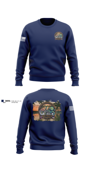 Crew Neck Sweatshirt, NIOC PACIFIC - RIMPAC 2026, Navy, Teamtime, Team time, sublimation, custom sports apparel, team uniforms, spirit wear, spiritwear, sports uniforms, custom shirts, team store, custom team store, fundraiser sports, apparel fundraiser