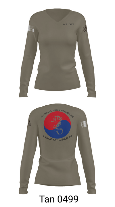 CNFK DET CHINHAE 74281710 Women's Long Sleeve V-neck Shirt - 73