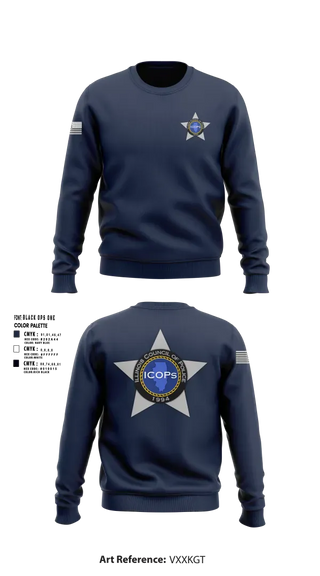 Crew Neck Sweatshirt, Illinois Council of Police, Police, Teamtime, Team time, sublimation, custom sports apparel, team uniforms, spirit wear, spiritwear, sports uniforms, custom shirts, team store, custom team store, fundraiser sports, apparel fundraiser