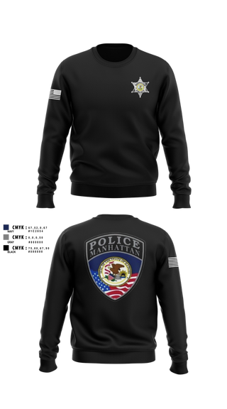 Crew Neck Sweatshirt, Manhattan Police Department, , Teamtime, Team time, sublimation, custom sports apparel, team uniforms, spirit wear, spiritwear, sports uniforms, custom shirts, team store, custom team store, fundraiser sports, apparel fundraiser