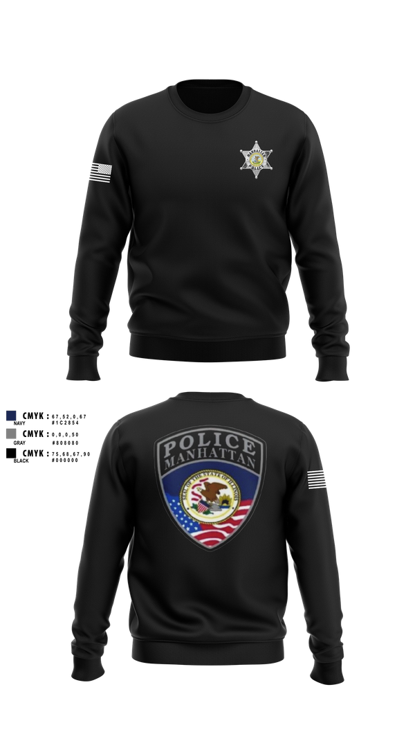 Crew Neck Sweatshirt, Manhattan Police Department, , Teamtime, Team time, sublimation, custom sports apparel, team uniforms, spirit wear, spiritwear, sports uniforms, custom shirts, team store, custom team store, fundraiser sports, apparel fundraiser
