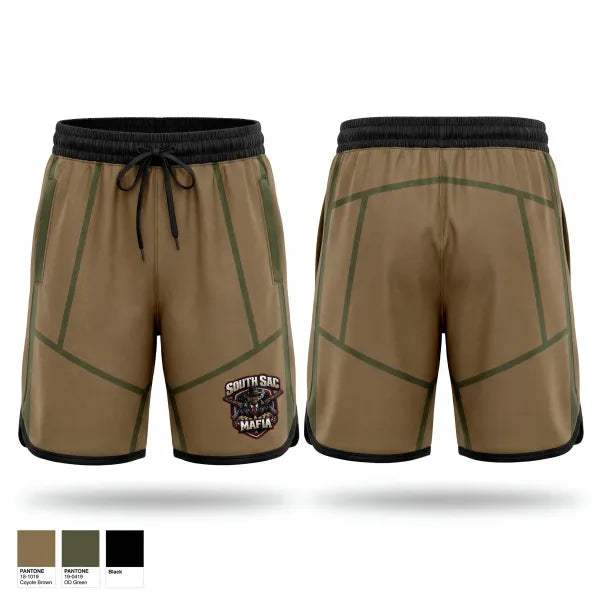 Athletic Shorts With Pockets, SAC SOUTH, Army, Teamtime, Team time, sublimation, custom sports apparel, team uniforms, spirit wear, spiritwear, sports uniforms, custom shirts, team store, custom team store, fundraiser sports, apparel fundraiser