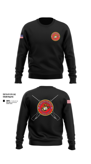 Crew Neck Sweatshirt, Ruskin Highschool MCJROTC drill team, Marines, Teamtime, Team time, sublimation, custom sports apparel, team uniforms, spirit wear, spiritwear, sports uniforms, custom shirts, team store, custom team store, fundraiser sports, apparel fundraiser