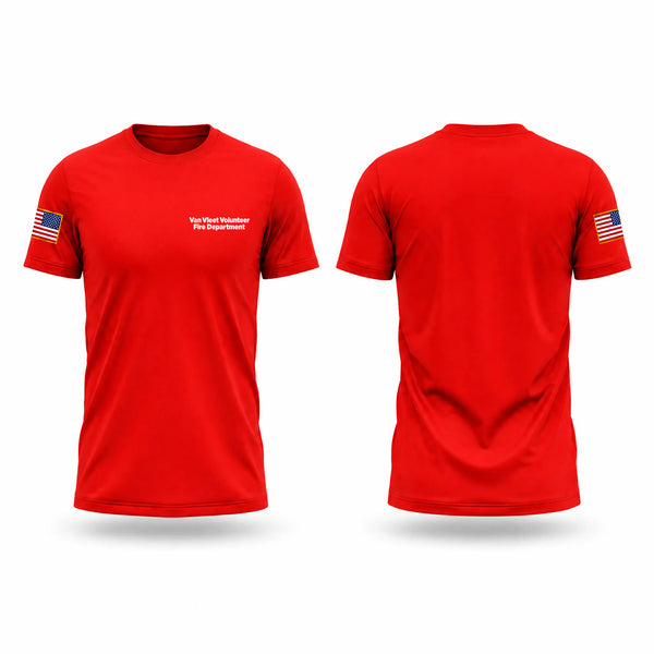 Old School Cotton Feel Shirt, Van Vleet Volunteer Fire Department, Fire Department, Teamtime, Team time, sublimation, custom sports apparel, team uniforms, spirit wear, spiritwear, sports uniforms, custom shirts, team store, custom team store, fundraiser sports, apparel fundraiser