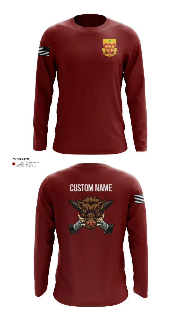 Long Sleeve Performance Shirt, 1-77 FA Bravo Btry, Army, Teamtime, Team time, sublimation, custom sports apparel, team uniforms, spirit wear, spiritwear, sports uniforms, custom shirts, team store, custom team store, fundraiser sports, apparel fundraiser