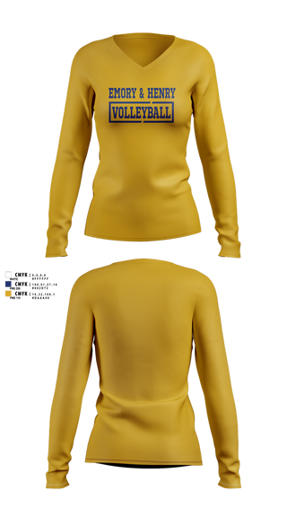 Womens Long Sleeve Vneck Shirt, Emory & Henry Volleyball, Women's Volleyball, Teamtime, Team time, sublimation, custom sports apparel, team uniforms, spirit wear, spiritwear, sports uniforms, custom shirts, team store, custom team store, fundraiser sports, apparel fundraiser