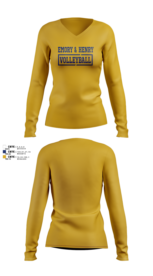 Womens Long Sleeve Vneck Shirt, Emory & Henry Volleyball, Women's Volleyball, Teamtime, Team time, sublimation, custom sports apparel, team uniforms, spirit wear, spiritwear, sports uniforms, custom shirts, team store, custom team store, fundraiser sports, apparel fundraiser