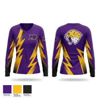 Womens Long Sleeve Vneck Shirt, Mo Better Jaguars, Track & Field, Teamtime, Team time, sublimation, custom sports apparel, team uniforms, spirit wear, spiritwear, sports uniforms, custom shirts, team store, custom team store, fundraiser sports, apparel fundraiser