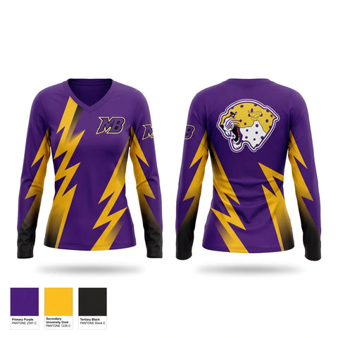 Womens Long Sleeve Vneck Shirt, Mo Better Jaguars, Track & Field, Teamtime, Team time, sublimation, custom sports apparel, team uniforms, spirit wear, spiritwear, sports uniforms, custom shirts, team store, custom team store, fundraiser sports, apparel fundraiser