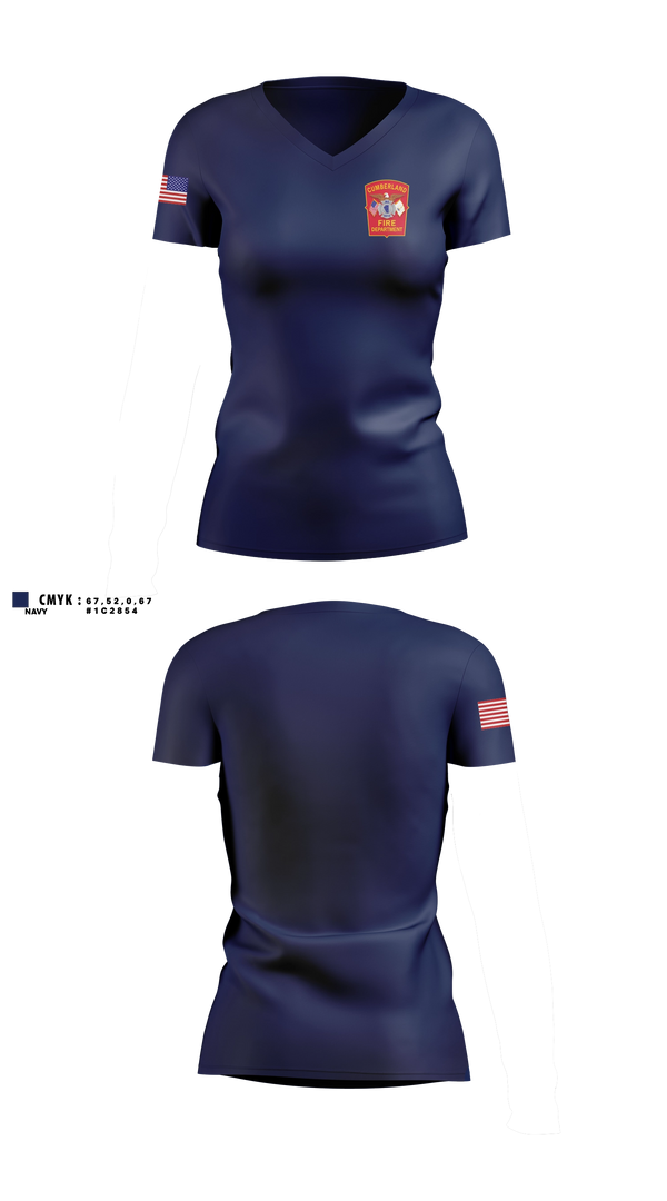 Womens Short Sleeve Vneck Shirt, Cumberland Fire Department, Fire Department, Teamtime, Team time, sublimation, custom sports apparel, team uniforms, spirit wear, spiritwear, sports uniforms, custom shirts, team store, custom team store, fundraiser sports, apparel fundraiser