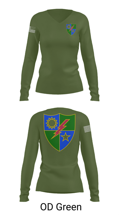 75th 74408618 Women's Long Sleeve V-neck Shirt - 57