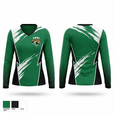 Alexandria Middle Magnet School Track & Field 53774200 Women's Long Sleeve V-neck Shirt - 26
