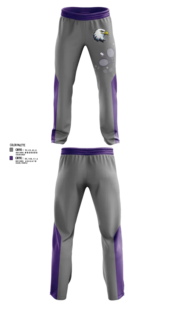 Sweatpants, Albion Purple Eagles, Tennis, Teamtime, Team time, sublimation, custom sports apparel, team uniforms, spirit wear, spiritwear, sports uniforms, custom shirts, team store, custom team store, fundraiser sports, apparel fundraiser