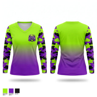 Womens Long Sleeve Vneck Shirt, Lady Elite, Softball, Teamtime, Team time, sublimation, custom sports apparel, team uniforms, spirit wear, spiritwear, sports uniforms, custom shirts, team store, custom team store, fundraiser sports, apparel fundraiser