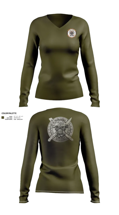 Marine wing support squadron 273 21344026 Women's Long Sleeve V-neck Shirt - 31