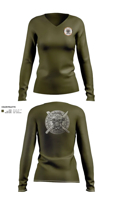 Womens Long Sleeve Vneck Shirt, Marine wing support squadron 273, , Teamtime, Team time, sublimation, custom sports apparel, team uniforms, spirit wear, spiritwear, sports uniforms, custom shirts, team store, custom team store, fundraiser sports, apparel fundraiser
