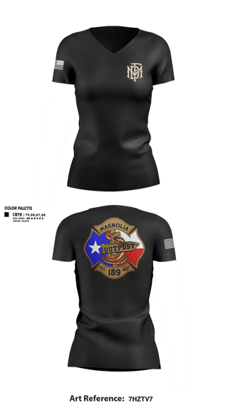 Womens Short Sleeve Vneck Shirt, Magnolia 189, Fire Department, Teamtime, Team time, sublimation, custom sports apparel, team uniforms, spirit wear, spiritwear, sports uniforms, custom shirts, team store, custom team store, fundraiser sports, apparel fundraiser