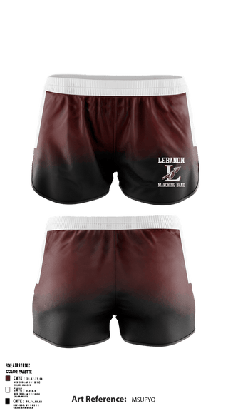 Womens Shorts, Lebanon High School Marching Band, , Teamtime, Team time, sublimation, custom sports apparel, team uniforms, spirit wear, spiritwear, sports uniforms, custom shirts, team store, custom team store, fundraiser sports, apparel fundraiser