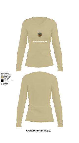 Womens Long Sleeve Vneck Shirt, Sheriff Transportation, , Teamtime, Team time, sublimation, custom sports apparel, team uniforms, spirit wear, spiritwear, sports uniforms, custom shirts, team store, custom team store, fundraiser sports, apparel fundraiser