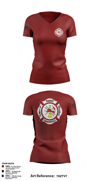 Womens Short Sleeve Vneck Shirt, Sardis-Timmonsville fire department station 1, , Teamtime, Team time, sublimation, custom sports apparel, team uniforms, spirit wear, spiritwear, sports uniforms, custom shirts, team store, custom team store, fundraiser sports, apparel fundraiser