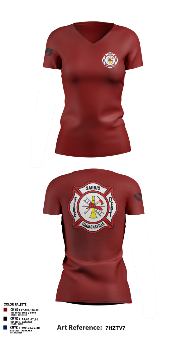 Womens Short Sleeve Vneck Shirt, Sardis-Timmonsville fire department station 1, , Teamtime, Team time, sublimation, custom sports apparel, team uniforms, spirit wear, spiritwear, sports uniforms, custom shirts, team store, custom team store, fundraiser sports, apparel fundraiser