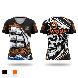 Womens Short Sleeve Vneck Shirt, A.C. DAVIS PIRATES, , Teamtime, Team time, sublimation, custom sports apparel, team uniforms, spirit wear, spiritwear, sports uniforms, custom shirts, team store, custom team store, fundraiser sports, apparel fundraiser