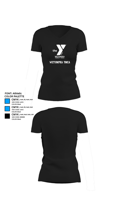 Womens Short Sleeve Vneck Shirt, Wetumpka YMCA, , Teamtime, Team time, sublimation, custom sports apparel, team uniforms, spirit wear, spiritwear, sports uniforms, custom shirts, team store, custom team store, fundraiser sports, apparel fundraiser