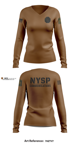 Womens Long Sleeve Vneck Shirt, NYSP Communications, Police, Teamtime, Team time, sublimation, custom sports apparel, team uniforms, spirit wear, spiritwear, sports uniforms, custom shirts, team store, custom team store, fundraiser sports, apparel fundraiser