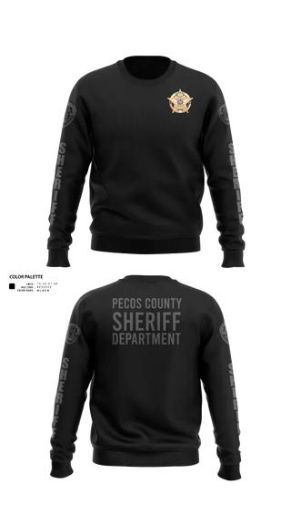 Crew Neck Sweatshirt, Pecos County Sheriff’s Office, Police, Teamtime, Team time, sublimation, custom sports apparel, team uniforms, spirit wear, spiritwear, sports uniforms, custom shirts, team store, custom team store, fundraiser sports, apparel fundraiser