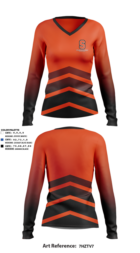 Womens Long Sleeve Vneck Shirt, Strasburg-Franklin Volleyball, Women's Volleyball, Teamtime, Team time, sublimation, custom sports apparel, team uniforms, spirit wear, spiritwear, sports uniforms, custom shirts, team store, custom team store, fundraiser sports, apparel fundraiser