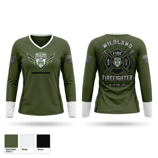 Womens Long Sleeve Vneck Shirt, Wildland Security Group, , Teamtime, Team time, sublimation, custom sports apparel, team uniforms, spirit wear, spiritwear, sports uniforms, custom shirts, team store, custom team store, fundraiser sports, apparel fundraiser