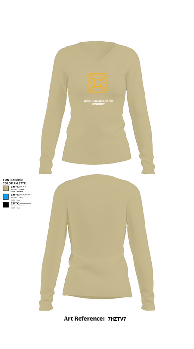 Averill Park-Sand Lake Fire Department 12874651 Women's Long Sleeve V-neck Shirt - 82