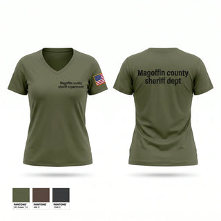 Womens Short Sleeve Vneck Shirt, Magoffin county sheriff department, Police, Teamtime, Team time, sublimation, custom sports apparel, team uniforms, spirit wear, spiritwear, sports uniforms, custom shirts, team store, custom team store, fundraiser sports, apparel fundraiser