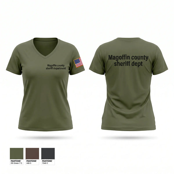 Womens Short Sleeve Vneck Shirt, Magoffin county sheriff department, Police, Teamtime, Team time, sublimation, custom sports apparel, team uniforms, spirit wear, spiritwear, sports uniforms, custom shirts, team store, custom team store, fundraiser sports, apparel fundraiser